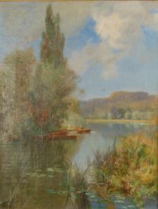 ADAMS Harry William 1868-1947,Boating On A River,David Lay GB 2017-07-27