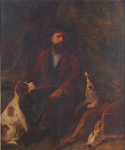 ADAMS J.A,Huntsman at rest with attendant hounds and stag,Lacy Scott & Knight GB 2014-09-13