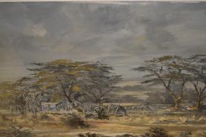 ADAMS J.F,zebra in a landscape,Lawrences of Bletchingley GB 2019-07-23