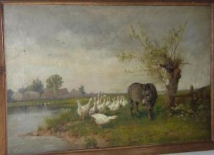 ADAMS James Seymour 1883-1888,Donkey and geese by a river,Bonhams GB 2004-09-14