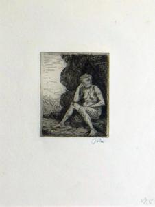 ADAMS John Clayton,Seated nude in a landscape with head on fist,Rogers Jones & Co 2016-09-10