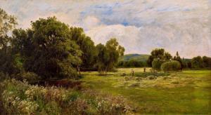 ADAMS John Clayton 1840-1906,The hay harvest,1896,Dobiaschofsky CH 2023-11-08