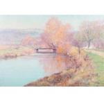 ADAMS John Ottis,Brookville River Landscape with Bridge and Homeste,1897,Ripley Auctions 2021-09-11