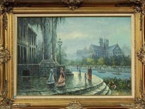 ADAMS John Wolcott 1874-1925,Ladies Walk by the Seine,Clars Auction Gallery US 2009-02-07