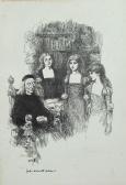 ADAMS John Wolcott 1874-1925,Three young girls visit man in study.,Illustration House US 2007-03-14