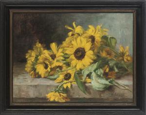 ADAMS Lillian 1899,Sunflowers on a table,Christie's GB 2009-07-14