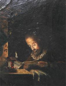 ADAMS M 1800-1800,A man reading by candlelight,1835,John Nicholson GB 2009-07-09