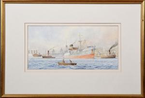 ADAMS Peter 1950,A steamer being swung for Deptford Buoys - Greenwi,Tring Market Auctions 2020-02-28