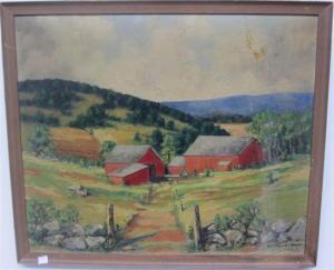 ADAMS walter,Red barns in a farm landscape,Braswell US 2009-10-12