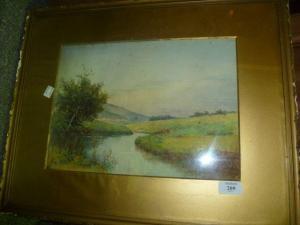 ADAMS William Avery 1800-1900,A river meandering through English countryside,1904,Mallams 2011-12-08