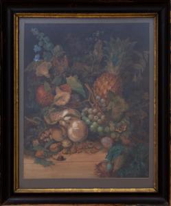 ADAMS William Avery,STILL LIFE OF GRAPES, A PINEAPPLE, OTHER FRUIT, FL,Stair Galleries 2017-04-22