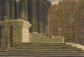 ADAMS William Dacre 1864-1951,THE STEPS OF ST. PAUL'S, LONDON,Sotheby's GB 2013-03-21