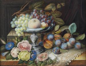 ADAMSON A.E 1800-1800,Still life of fruit and flowers on,19th century,Bellmans Fine Art Auctioneers 2023-01-17