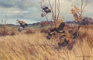 ADAMSON Harry Curieux 1916-2012,Quail Covey Rising from Grasses,Bonhams GB 2023-02-07