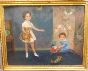 ADAMSON Sydney,Two clidren playing with toys in a nursery,Bellmans Fine Art Auctioneers 2012-06-27