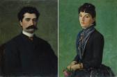 ADEMOLLO Luigi,Ritratto di signora; Ritratto di uomo,1887,Galleria Pananti Casa d'Aste 2019-07-19