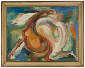 ADLER Eliahu 1912,Painting of Stylized Horses,Cottone US 2019-05-18