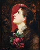 ADLER Jules 1865-1952,Girl with Flowers,Tiroche IL 2016-07-02