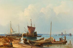 ADLOFF Karl 1819-1863,Coastal Fishing on the Zuidersee,1839,Lempertz DE 2022-11-19