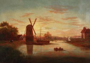 ADLOFF Karl 1819-1863,River scape with a mill,Bruun Rasmussen DK 2021-04-05
