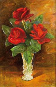 Adnan YALTI,“roses in vase”,Alif Art TR 2007-03-04