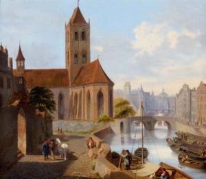 Adolf Beseman 1806,View of a Dutch town,1843,Christie's GB 2007-09-05