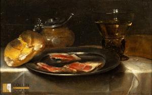 ADRIAENSSEN Alexander 1587-1661,Nature morte au pain et au jambon,Delorme-Collin-Bocage 2024-03-22