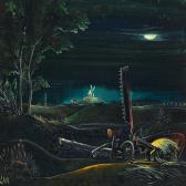 ADRIAN NILSSON Gosta 1884-1965,Nightscape with harvester,Bruun Rasmussen DK 2011-11-28