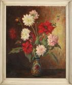 Adrianus Zuiderwijk 1895-1969,Platelen vase with flowers,1920,Twents Veilinghuis NL 2022-01-06