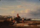 ADRIEN COTELLE 1800,Famille de pêcheurs sur la grève à marée basse,1842,Rossini FR 2016-03-07