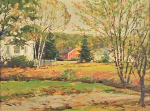 AEGERTER August Samuel,Fall Village Scene,Gray's Auctioneers US 2012-07-31