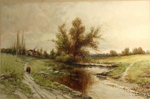 AEGERTER August Samuel,Figures on a path with a house in the distance,Bonhams GB 2011-11-13
