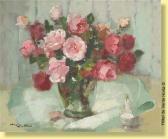 AERS Marguerite, Marg 1918-1995,Vasefleuri de roses,Horta BE 2008-05-19