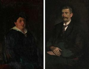 AERTGEERTS L 1900-1900,Portret van een heer en een dame,1937,Bernaerts BE 2012-12-03
