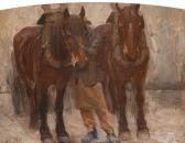 AERTS V 1900-1900,Boer met paardenkar in de sneeuw,Bernaerts BE 2013-02-04