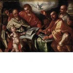 AERTSEN Pieter 1507-1575,The Four Evangelists Writing the Gospels,William Doyle US 2016-01-27