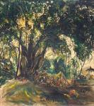 AFFANDI Kusuma 1907-1990,Food Stall under the Banyan Tree,1968,Borobudur ID 2012-06-09