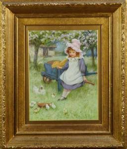AFFLECK William 1869-1943,Girl and chicks in an orchard,Reeman Dansie GB 2022-02-15