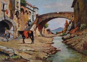 AFFORTUNATI Aldo 1906-1991,Paesaggio con ponte,Galleria Pananti Casa d'Aste IT 2023-03-14