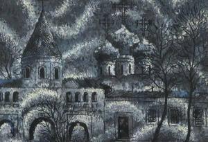 AFONICHEV Vladislav Fedorovich 1946,MOSCOW CHURCH DOMES,Sloans & Kenyon US 2007-02-10