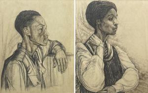 AFRICAN SCHOOL,Male and Female Portraits,20th century,David Duggleby Limited GB 2023-06-16