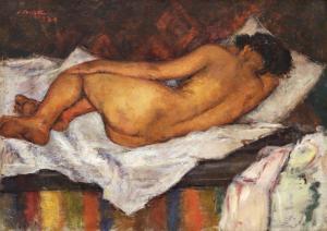 Agafitei Costache 1909-2002,Nude on divan,1933,Artmark RO 2024-04-15