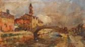 AGAZZI Ermenegildo 1866-1945,Paesaggio concanale e chiesa,Il Ponte Casa D'aste Srl IT 2007-10-16