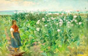 AGGHAZY Gyula Julius 1850-1919,Flowery Field,1922,Kieselbach HU 2024-12-10