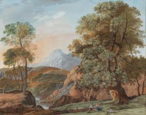 AGLIO Agostino 1777-1857,Paysage montagneux animé,1806,Millon & Associés FR 2020-12-13