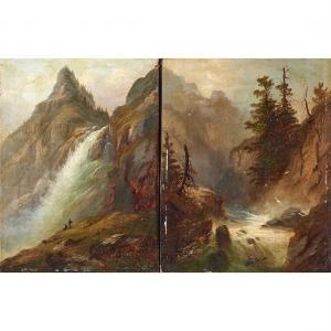 AGOSTINI Guido 1870-1898,Mountain River Landscapes,1881,Clars Auction Gallery US 2023-01-13