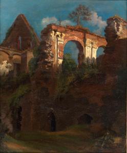 AGRICOLA Eduard,Umkreis. Rastender Wanderer bei römischen Ruinen,Galerie Bassenge 2022-06-02