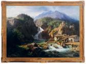 AGRICOLA Eduard 1800-1874,Waterfall running through a mountainous landscape,Christie's GB 2009-12-16