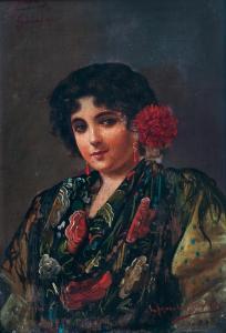 AGUILA Y ACOSTA Adolfo 1860-1912,Dama española,Castells & Castells UY 2015-11-24