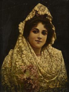AGUILA Y ACOSTA Adolfo 1860-1912,Femme à la mantille,Artprecium FR 2016-03-18